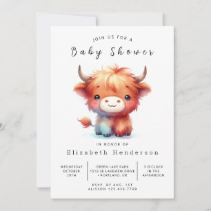 Pastel Unique Kuh Baby Dusche Einladung