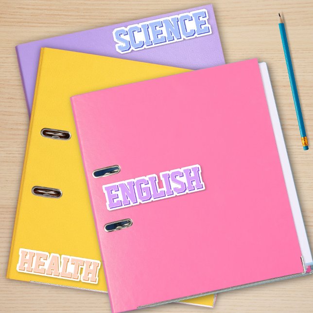 Pastel Varsity School Subject Stickers Aufkleber (Von Creator hochgeladen)