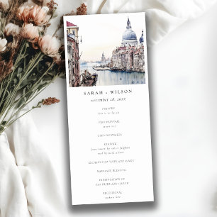 Pastel Venice Italie Canaux Programme de Mariage
