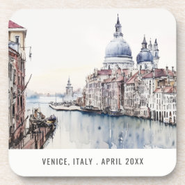 Pastel Venice Italien Wasserfarbe Italien Getränkeuntersetzer
