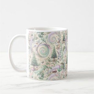 Pastel verzauberter Wald: Eine Cottailcore-Fantasi Kaffeetasse