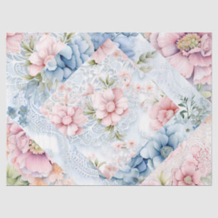 Pastel Viktorianisch Florals & Lace Layers Decoupa Seidenpapier