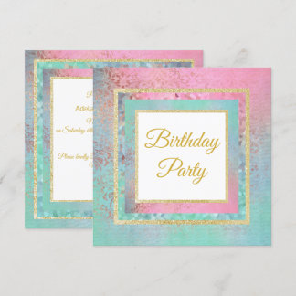 Pastel Vintag Marble GOLD BIRTHDAY LAYERED Einladung