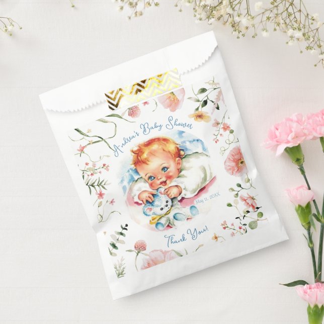 Pastel Vintage Baby Girl Baby Shower  Geschenktütchen (Versiegelt)