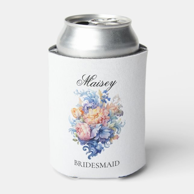 Pastel Vintage Blume Bridesmaid Vorschlag Geschenk Dosenkühler (Kanne Vorderseite)