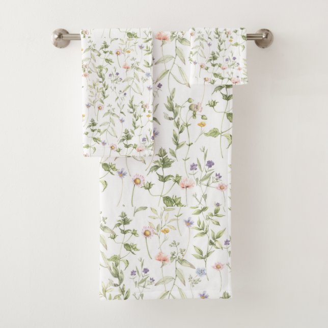 Pastel Vintage Fleurs Douche Rideau (En situation)