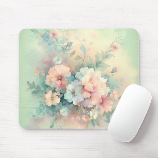 Pastel Vintages Roses   Mousepad (Mit Mouse)