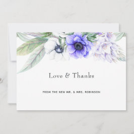 Pastel Violet Floral Wedding Dankeskarte
