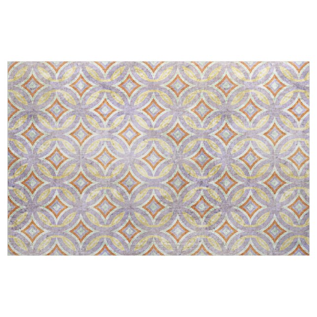 Pastel Violet Lila Orange Circles Mosaik Muster Stoff (Fat Quarter (45,7 x 55,9 cm))