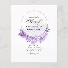 Pastel Violet und Gold Geometric Herbarium Hochzei Flyer
