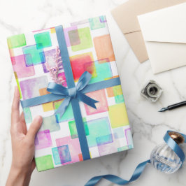 Pastel Wassercolor Geometric Colorful Modern Chic Geschenkpapier