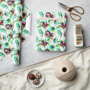 Pastel Wasserfarben Abstrakte Blume Geschenkpapier