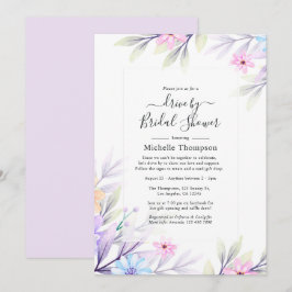 Pastel Wasserfarbenflorlaufwerk durch Dusche Einladung