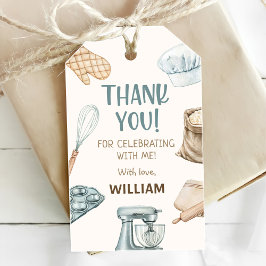 Pastel Watercolor Baking Boy Geburtstag Geschenkanhänger