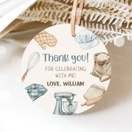 Pastel Watercolor Baking Boy Geburtstag Geschenkanhänger