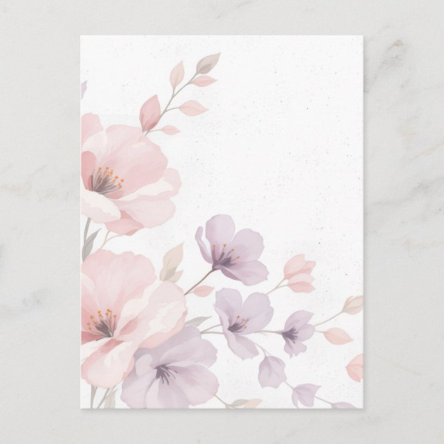 Pastel Watercolor-Blume Postkarte (Vorderseite)