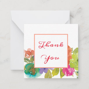 Pastel Watercolor Blume Script Vielen Dank Mitteilungskarte