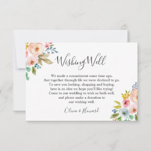 Pastel Watercolor Blumen Hochzeit wünschend gut Einladung