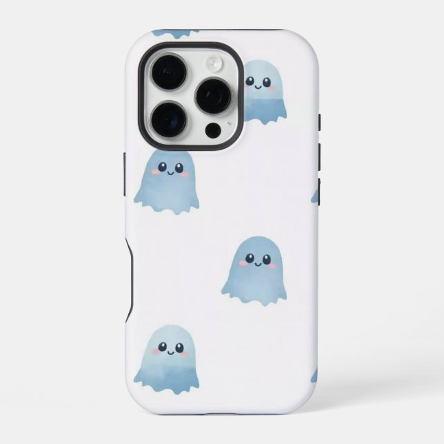 Pastel Watercolor Boo Ghost iPhone Case 16 Pro Hülle (Rückseite)