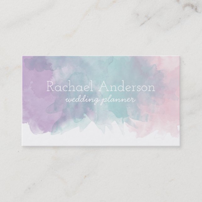 Pastel Watercolor Business Card Visitenkarte (Vorderseite)