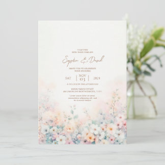Pastel Watercolor Faire-part de mariage