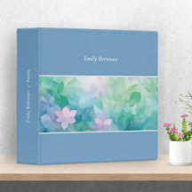 Pastel Watercolor Floral Personalized Binder