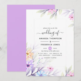 Pastel Watercolor Floral Wedding Einladung