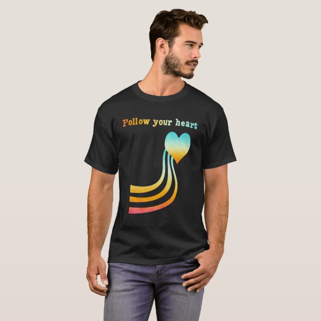 Pastel Watercolor Folge deinem Herzen T-Shirt (Vorne ganz)