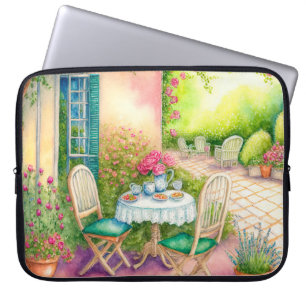 PASTEL WATERCOLOR FRIEDLICH GARTENEINSTELLUNG LAPTOPSCHUTZHÜLLE