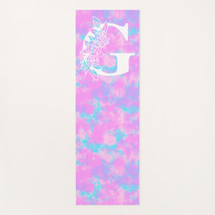 Pastel Watercolor Gefärbte Krawatte Monogram Yogamatte