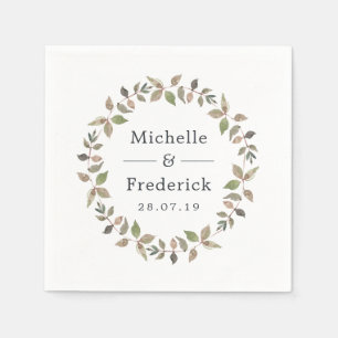 Pastel Watercolor Greenerenerity Wedding Serviette