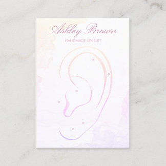 Pastel Watercolor Handmade Schmuck Earring Display Visitenkarte