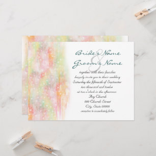 Pastel Watercolor Hearts Wedding Invites Einladung