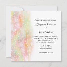 Pastel Watercolor Hearts Wedding Invites Einladung