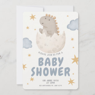 Pastel Watercolor Illustrative Babydusche Einladung