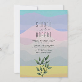 Pastel Watercolor Landschaft Hochzeit einladen Einladung