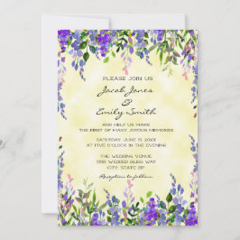 Pastel Watercolor Lavender Yellow Wedite Einladung