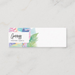 Pastel Watercolor Leaf Perfume Tester Mini Visitenkarte