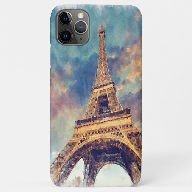 Pastel Watercolor Paris Eiffelturm Malerei Case-Mate iPhone Hülle (Rückseite)