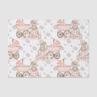 PASTEL WATERCOLOR PINK BABY MIRL BLOCKS SEIDENPAPIER