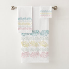 Pastel Watercolor Pinselstriche Badhandtuch Set
