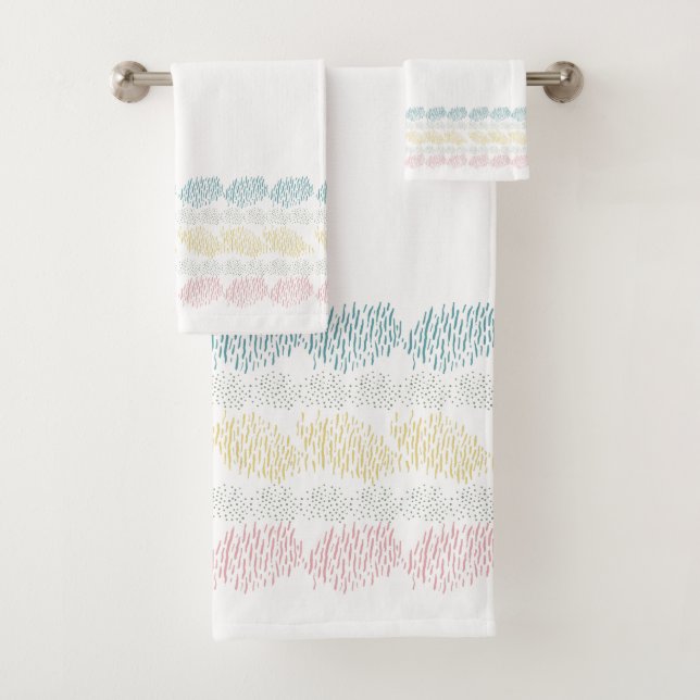 Pastel Watercolor Pinselstriche Badhandtuch Set (Insitu)