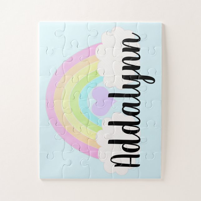 Pastel Watercolor Rainbow Name (Vertikal)