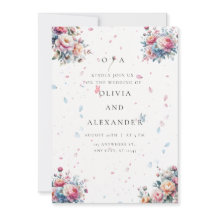 Pastel Watercolor Rose Hochzeit Einladung