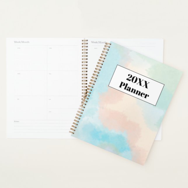 Pastel Watercolor Undatter Organiser Weekly Planne (Anzeige)