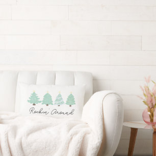 Pastel Watercolor Whimsical Christmas Tree Lendenkissen