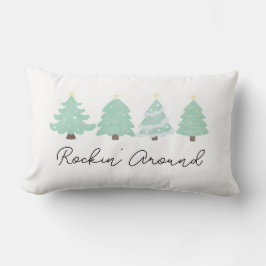 Pastel Watercolor Whimsical Christmas Tree Lendenkissen
