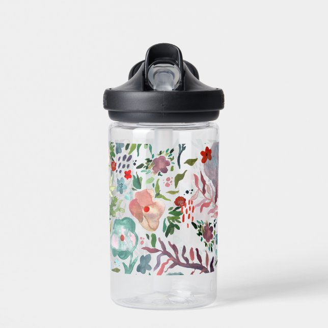 Pastel Watercolor Wildflower  Trinkflasche (Vorne)