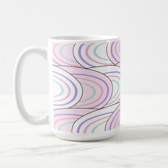 Pastel Wave Abstract Pattern Coffee Mug Kaffeetasse (Links)
