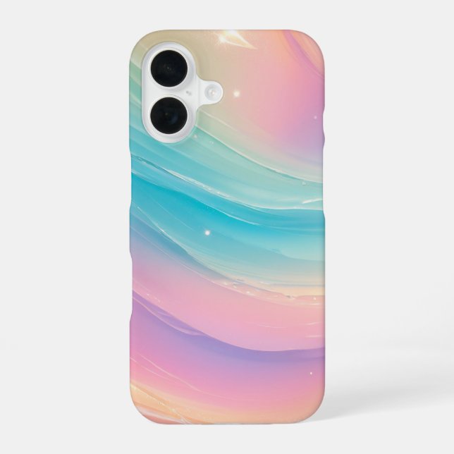 Pastel Wave - Dreamy Gradient Phone Case iPhone 16 Hülle (Rückseite)